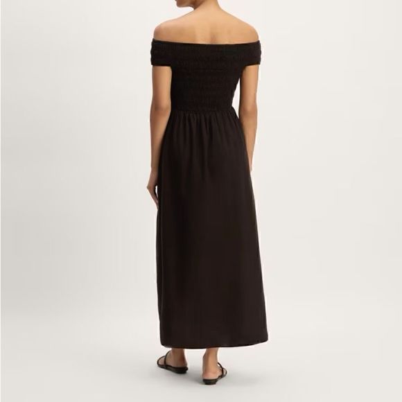 NEW The Gauze Off-the-Shoulder Dress Black Medium - Picture 5 of 5